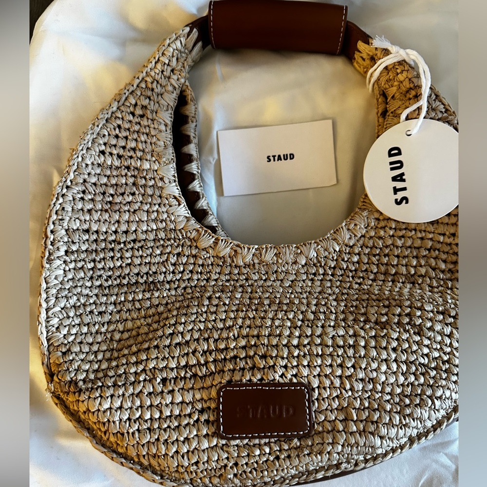 STAUD Moon Raffia Bag - Picture 6 of 7
